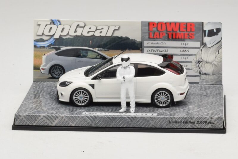 Ford Focus RS Mk2 Top Gear Hvid Med Figur Minichamps 1:43 519438810 Metal