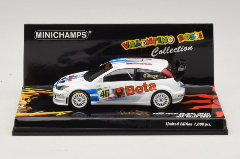 Ford Focus RS WRC #46 V. Rossi / C. Cassina RAC Rally 2007 Beskadiget Æske Minichamps 1:43 400078446-O1 Metal