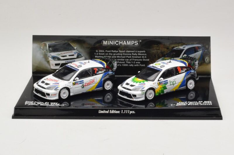 Ford Focus RS WRC Rally Mexico 2004 Set Minichamps 1:43 402048376 Metal
