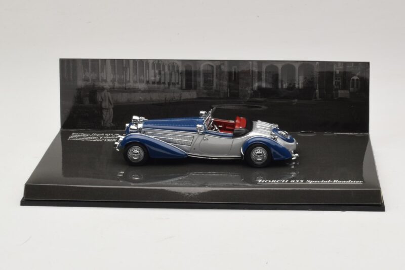 Horch 855 Special Roadster Sølv Blå Minichamps 1:43 436014202 Metal