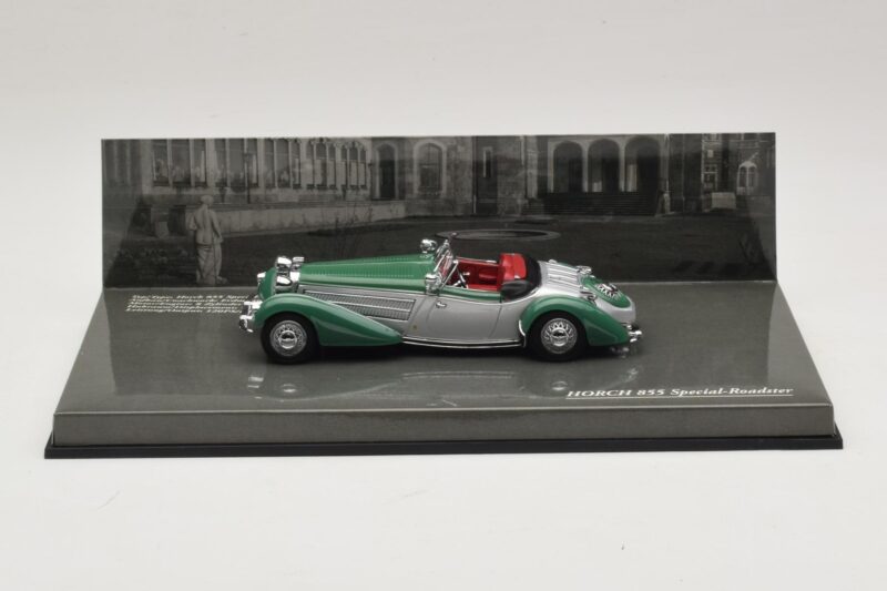Horch 855 Special Roadster Sølv Grøn Minichamps 1:43 436014205 Metal