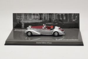 Horch 855 Spezial Roadster Sølv Rød Minichamps 1:43 436014206 Metal