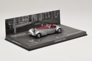 Horch 855 Spezial Roadster Sølv Rød Minichamps 1:43 436014206 Metal — billede 2 af 5