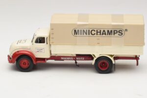 Magirus-Deutz S 7500 Jupiter Ladvogn Hvid Rød Minichamps 1:43 439141022 Metal — billede 3 af 6