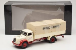 Magirus-Deutz S 7500 Jupiter Ladvogn Hvid Rød Minichamps 1:43 439141022 Metal — billede 6 af 6