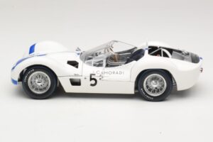 Maserati Tipo 61 #5 S. Moss / D. Gurney Camoradi ADAC 1000km Nurburgring Winner 1960 Minichamps 1:18 100601205 Metal — billede 4 af 8