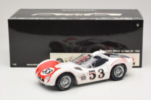 Maserati Tipo 61 #53 B. Krause Los Angeles Times Grand Prix Winner 1960 Minichamps 1:18 100601253 Metal — billede 8 af 8
