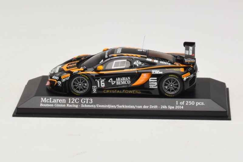 McLaren MP4-12C GT3 #16 Boutsen Racing Schmetz / Demirdjian 24 Hours of Spa 2014 Minichamps 1:43 437141316 Metal