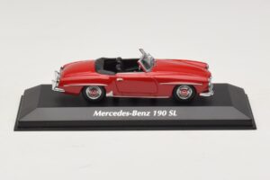 Mercedes 190 SL Rød Maxichamps 1:43 940033131-O Metal