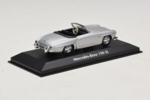 Mercedes 190 SL W121 Sølv Maxichamps 1:43 940033130 Metal — billede 2 af 4