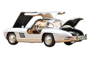 Mercedes 300 SL W198 Gullwing Sølv Norev 1:18 183857 Metal — billede 2 af 5