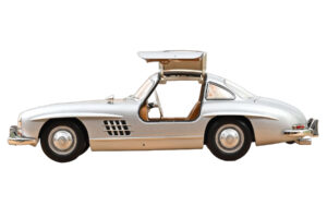 Mercedes 300 SL W198 Gullwing Sølv Norev 1:18 183857 Metal — billede 4 af 5