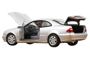Mercedes CLK C208 Brilliant Silver Norev 1:18 183335 Metal — billede 2 af 3
