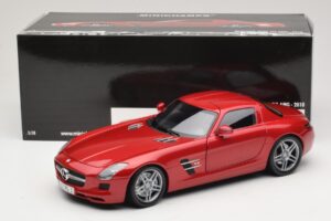 Mercedes SLS AMG C197 Rød Metallic Minichamps 1:18 100039020 Metal — billede 8 af 8
