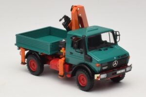 Mercedes Unimog 1300 L Tipvogn med Lastkran Minichamps 1:43 439033000 Metal — billede 4 af 6