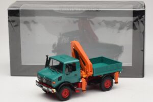 Mercedes Unimog 1300 L Tipvogn med Lastkran Minichamps 1:43 439033000 Metal — billede 6 af 6