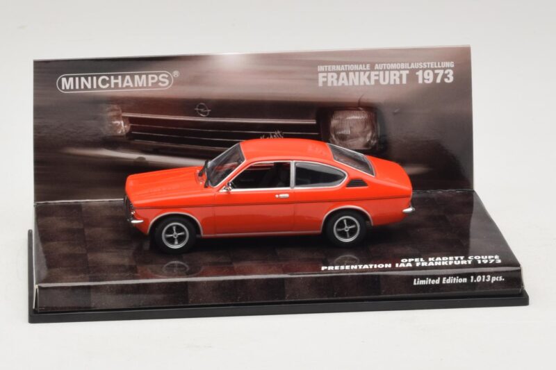 Opel Kadett C Coupé Præsentation IAA Frankfurt Rød Minichamps 1:43 436045620 Metal