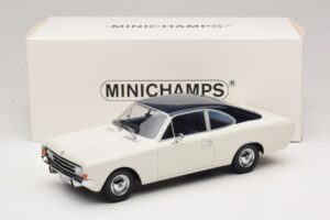 Opel Rekord C Coupé Hvid Blå Minichamps 1:18 107047021 Resin — billede 6 af 6