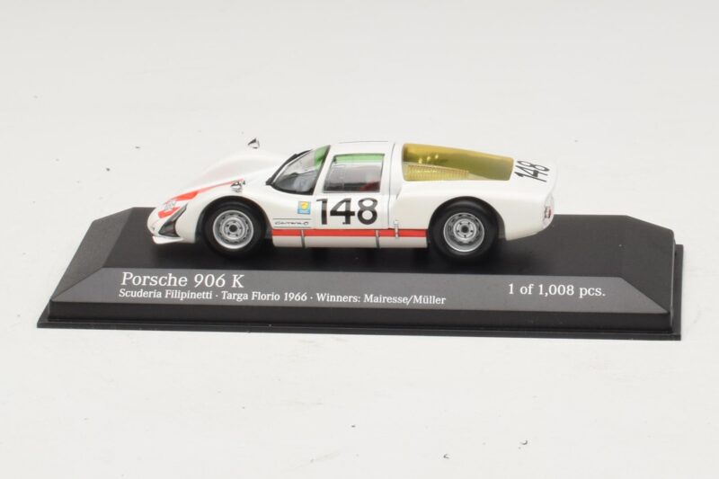Porsche 906 K Scuderia Filipinetti #148 W. Mairesse / H. Muller Targa Florio Winners 1966 Minichamps 1:43 Porsche 906 K Scuderia Filipinetti #148 W. Mairesse / H. Muller Targa Florio Winners 1966 Minichamps 1:43 400666648 Metal
