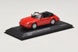Porsche 911 964 Carrera 2 Cabriolet Rød Minichamps 1:43 430067330 Metal — billede 2 af 4