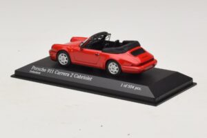 Porsche 911 964 Carrera 2 Cabriolet Rød Minichamps 1:43 430067330 Metal — billede 3 af 4