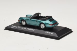 Porsche 911 964 Carrera 2 Cabriolet Turkis Minichamps 1:43 430067332 Metal — billede 3 af 4