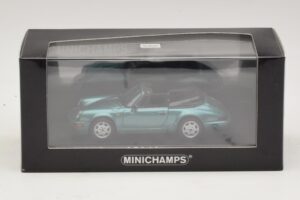 Porsche 911 964 Carrera 2 Cabriolet Turkis Minichamps 1:43 430067332 Metal — billede 4 af 4