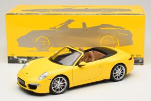 Porsche 911 991 Carrera S Cabriolet Gul Minichamps 1:18 100061031 Metal — billede 8 af 8