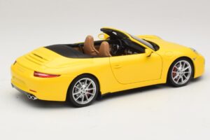 Porsche 911 991 Carrera S Cabriolet Gul Minichamps 1:18 100061031 Metal — billede 3 af 8
