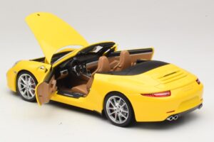 Porsche 911 991 Carrera S Cabriolet Gul Minichamps 1:18 100061031 Metal — billede 5 af 8