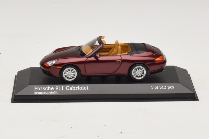 Porsche 911 996 Cabriolet Rød Metallic Minichamps 1:43 400061092 Metal