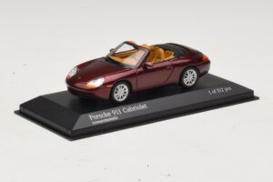 Porsche 911 996 Cabriolet Rød Metallic Minichamps 1:43 400061092 Metal — billede 2 af 4