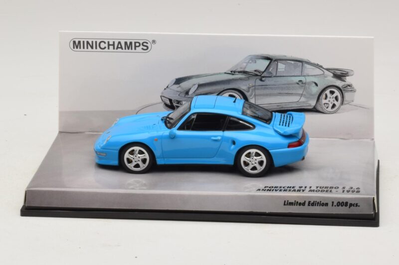 Porsche 911 996 Turbo S 3.6 Jubilæumsudgave Blå Minichamps 1:43 436069270 Metal