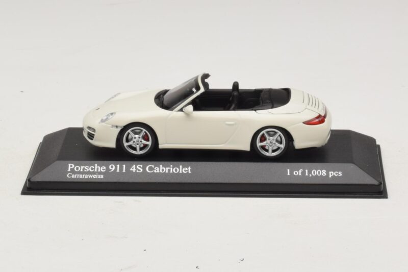 Porsche 911 997 Carrera 4S Cabriolet Hvid Minichamps 1:43 400066431 Metal