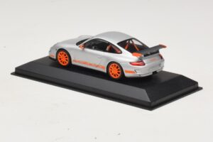 Porsche 911 997 GT3 RS Sølv Orange Minichamps 1:43 403066013 Metal — billede 3 af 4