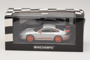 Porsche 911 997 GT3 RS Sølv Orange Minichamps 1:43 403066013 Metal — billede 4 af 4