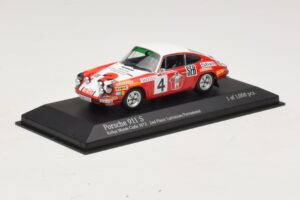Porsche 911 S #4 G. Larrousse / J-C. Perramond 2nd Place Rally Monte Carlo 1972 Minichamps 1:43 400726804 Metal — billede 2 af 4