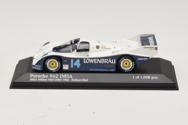 Porsche 962 IMSA #14 A. Holbert / D. Bell Mid-Ohio 500km 1986 Minichamps 1:43 400866514 Metal