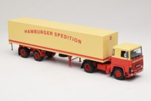 Scania LB111S Koffersattelzug Hamburger Spedition Minichamps 1:43 499123880 Metal — billede 4 af 6