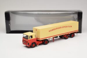 Scania LB111S Koffersattelzug Hamburger Spedition Minichamps 1:43 499123880 Metal — billede 6 af 6