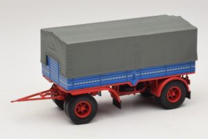 Lastbilstrailer Blå Rød Minichamps 1:43 439159092 Metal