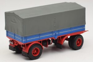 Lastbilstrailer Blå Rød Minichamps 1:43 439159092 Metal — billede 2 af 6