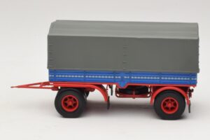 Lastbilstrailer Blå Rød Minichamps 1:43 439159092 Metal — billede 3 af 6