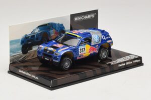 Volkswagen Race Touareg Red Bull #317 Gordon / von Zitzewitz Dakar Rally 2005 Minichamps 1:43 436055317 Metal — billede 2 af 5