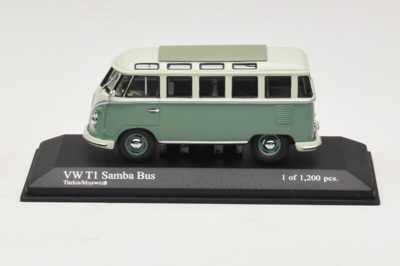Volkswagen T1 Samba Bus Turkisblå Hvid Minichamps 1:43 430052306 Metal