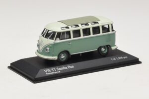 Volkswagen T1 Samba Bus Turkisblå Hvid Minichamps 1:43 430052306 Metal — billede 2 af 4