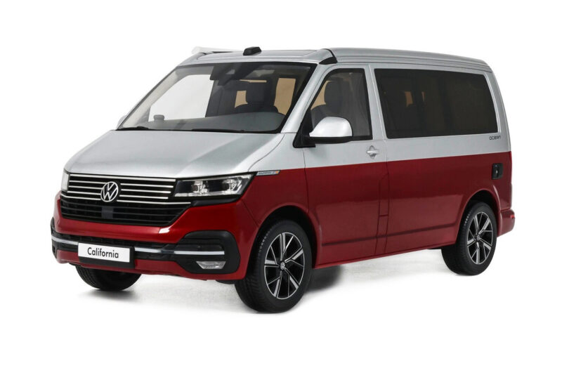Volkswagen T6.1 California Ocean Tornado Red / Reflex Silver Otto 1:18 OT1342 Resin