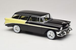 Chevrolet Bel Air Nomad Custom Sort & Lysegul KK-Scale 1:18 KKDC181293 Metal — billede 4 af 6
