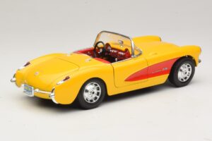 Chevrolet Corvette C1 Cabriolet Gul Rød Bburago 1:18 3034-M2 Metal — billede 3 af 8