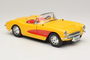Chevrolet Corvette C1 Cabriolet Gul Rød Bburago 1:18 3034-M2 Metal — billede 6 af 8